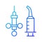 Dental irrigation syringe gradient linear vector icon