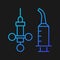 Dental irrigation syringe gradient vector icon for dark theme