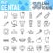 Dental line icon set, Stomatology symbols