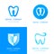 Dental logos templates. Abstract vector teeth.