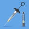 Dental medical syringe and carpula vial icon