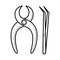 Dental nippers and tweezers icon, vector illustration