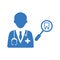 Dental, oral doctor Search blue icon