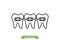 Dental orthodontics treatment - cartoon vector outline style