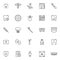 Dental outline icons set