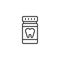 Dental pills bottle outline icon