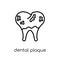 Dental Plaque icon. Trendy modern flat linear vector Dental Plaque icon on white background from thin line Dentist collection