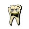 Dental problem evil yellow rotten tooth vector illustration