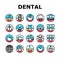 dental procedure clinic icons set vector