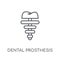 Dental prosthesis linear icon. Modern outline Dental prosthesis