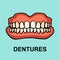 Dental prosthesis, tooth orthopedics sign.