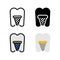 Dental Prosthetic Implant Dentist Icon, and illustration Vector