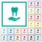 Dental provision flat color icons with quadrant frames