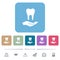Dental provision flat icons on color rounded square backgrounds