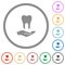Dental provision flat icons with outlines