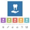 Dental provision flat white icons in square backgrounds