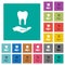 Dental provision square flat multi colored icons