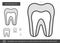 Dental pulp line icon.