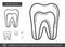 Dental pulp line icon.