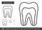 Dental pulp line icon.