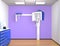 Dental X-ray interior design with blue and purple color