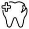 Dental repair icon outline vector. Tooth implant