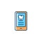 Dental services icon for mobile application, Colorful tooth and phone icons. Stomatology Dental care thin line art