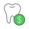 Dental services price color icon