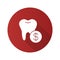 Dental services price flat design long shadow glyph icon