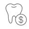 Dental services price linear icon