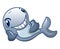 Dental smile of whale icon, cartoon style
