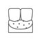 Dental tartar line outline icon