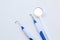 Dental tools in dental clinic isolated