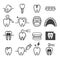 Dental tooth icons. Vector.
