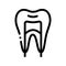 Dental Tooth Stomatology Vector Thin Line Icon