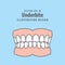 Dental underbite teeth illustration vector design on blue background. Dental care concept