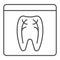 Dental xray thin line icon. Tooth xray vector illustration isolated on white. Orthodontic roentgen outline style design
