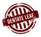 dentate leaf - red round grunge button, stamp