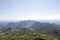 Dentelles de Montmirail chain of mountains and vineyards in wine region Provence in Vaucluse, France