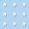 Dentist Care Molar Tooth With Stars Seamless Background