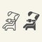 Dentist chair line and solid icon. Medical dental armchair outline style pictogram on white background. Dental care