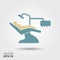 Dentist chair, orthodontics flat icon