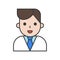 Dentist or doctor, dental related icon, filled outline