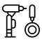 Dentist drill and mirror icon, outline style