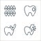 dentist line icons. linear set. quality vector line set such as pain, dentist, caries