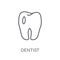 dentist linear icon. Modern outline dentist logo concept on whit