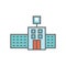 Dentist location icon - dental images, dental building with wind