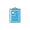 Dentist Medical History icon. Dentist`s Notebook and tooth thin line art icons, Dental Care. Vector illustration