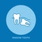 Dentist, orthodontics line icon. Dental surgery, wisdom tooth pulling sign, medical elements. Health care thin linear