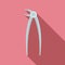 Dentist pliers icon, flat style